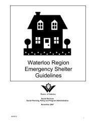 Waterloo Region Emergency Shelter Guidelines - Social Services