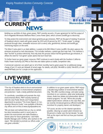 CURRENT NEWS LIVE WIRE DIALOGUE - City of Pasadena