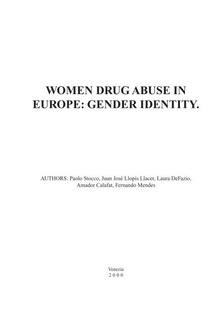 Women drug abuse in Europe : Gender identity - Irefrea