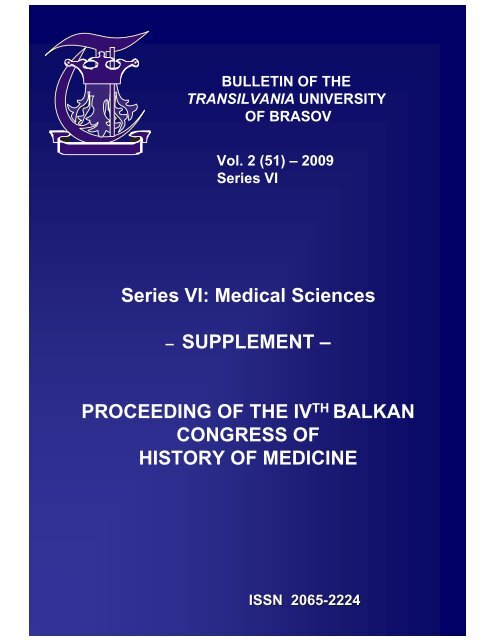 Series VI: Medical Sciences – SUPPLEMENT ... - Krongres