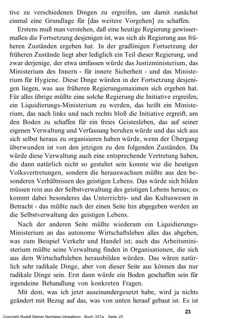 Freie Verwaltung des Nachlasses von Rudolf Steiner