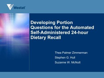 Automated Self-Administered 24-hour Dietary Recall