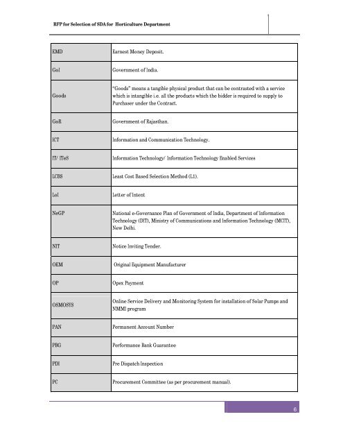 RFP after pre bid meeting for selection of SDA - Directorate of ...