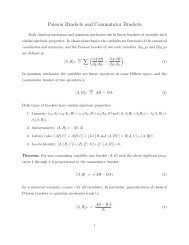 Poisson Brackets and Commutator Brackets - The University of ...