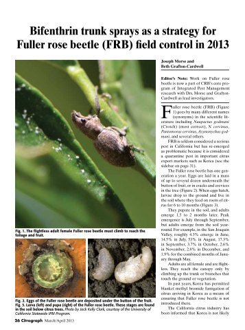 Citrograph article on Fuller Rose Beetle - Citrus Research Board