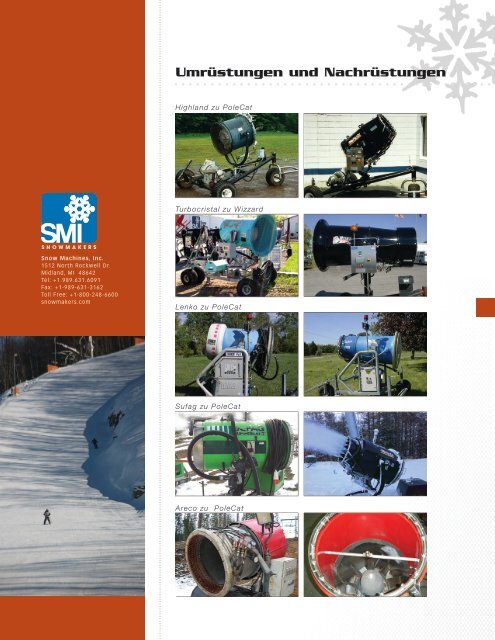 UmrÃ¼stungen und NachrÃ¼stungen - Snow Machines, Inc.