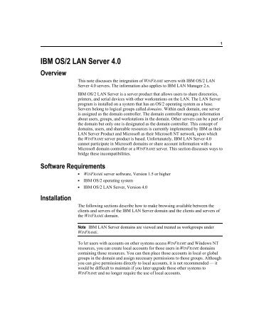 IBM OS/2 LAN Server 4.0 Overview