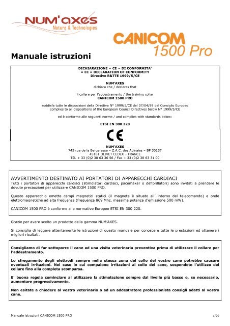 Manuale istruzioni - Num'Axes