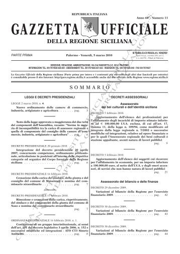 N. 11-VenerdÃ¬ 5 Marzo 2010 (PDF) - Gazzetta Ufficiale della ...