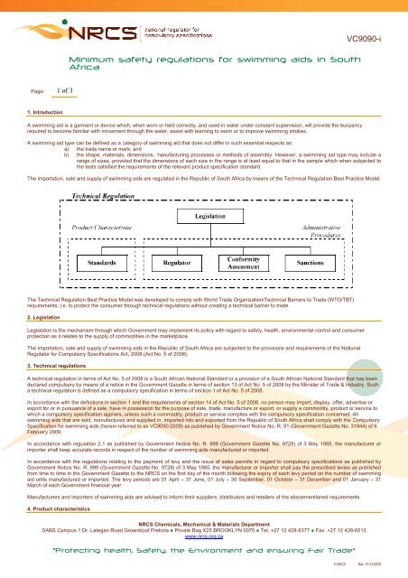 VC9090-i Minimum safety regulations for swimming aids in ... - Nrcs