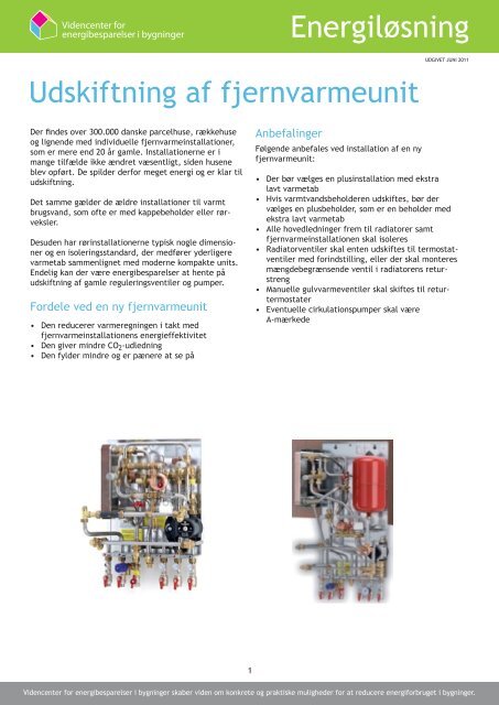 Udskiftning af fjernvarmeunit pdf - Videncenter for energibesparelser ...
