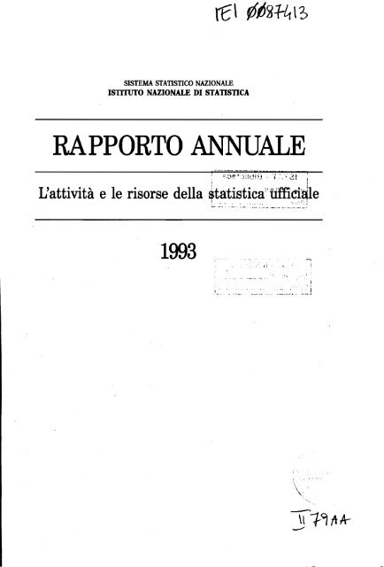 RAPPORTO ANNUALE - Istat