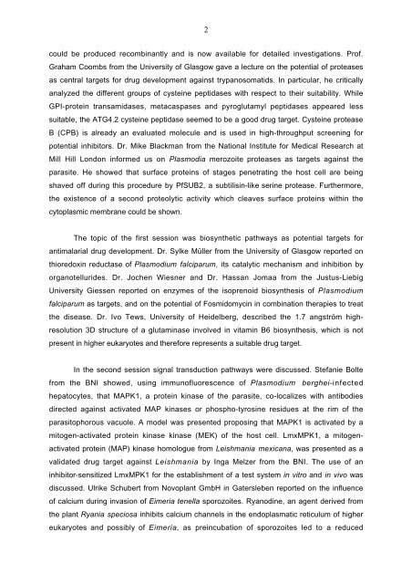 Conference report (englisch/English) - Bernhard-Nocht-Institut fÃ¼r ...