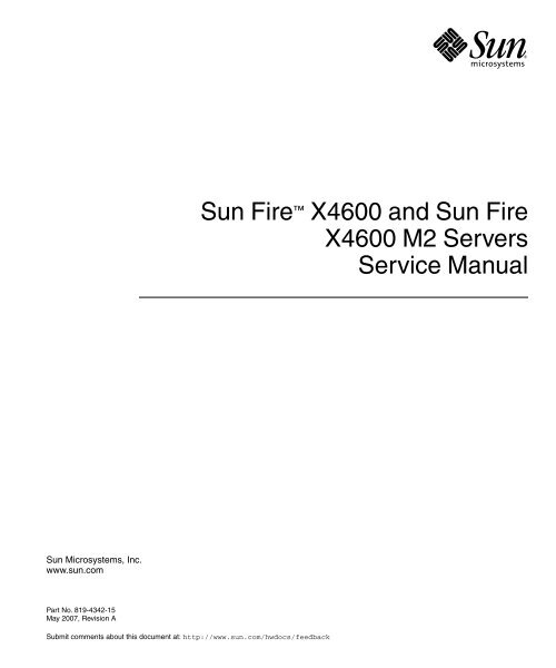 Sun Fire X4600 and Sun Fire X4600 M2 Servers Service Manual
