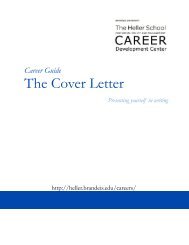 The Cover Letter - Heller School for Social Policy and Management ...