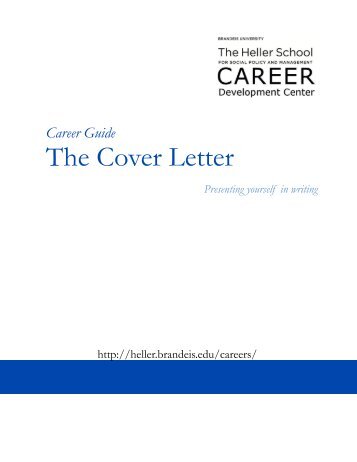 The Cover Letter - Heller School for Social Policy and Management ...