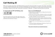 Call Waiting ID (English) - CenturyLink