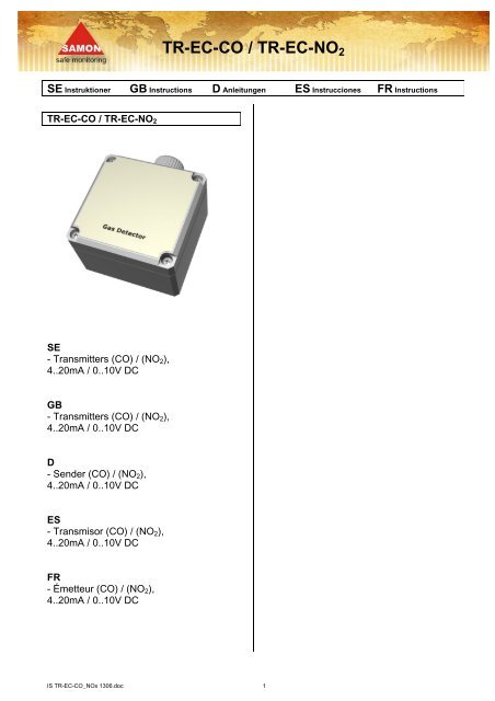 TR-EC-CO / TR-EC-NO2