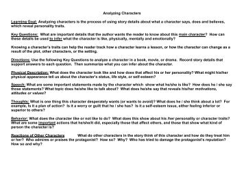 Character sketch essay assignment