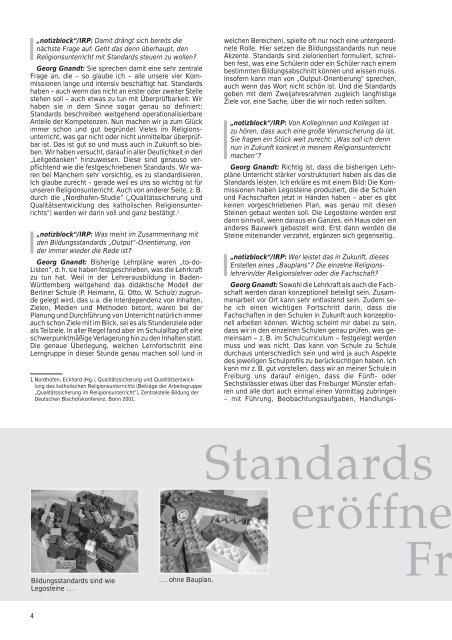 Standards und Religionsunterricht - Erzbischöfliches Ordinariat ...