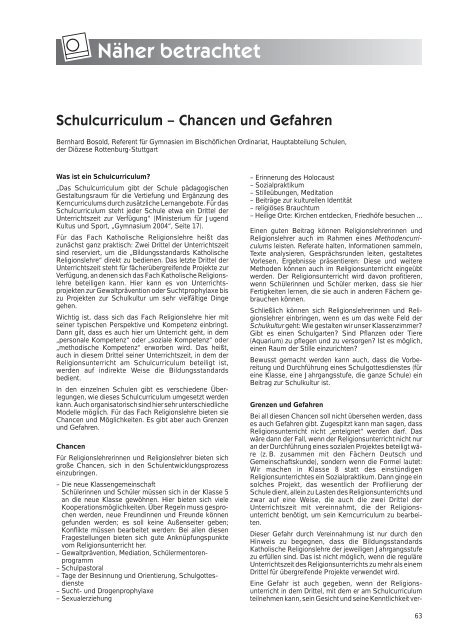 Standards und Religionsunterricht - Erzbischöfliches Ordinariat ...