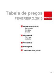 Tabela de preços - Texsa