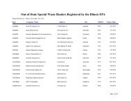 Out-of-State Special Waste Haulers Registered by the Illinois EPA