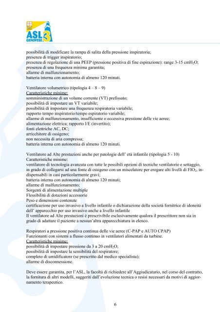 1 capitolato speciale per i servizi di ventiloterapia domiciliare per gli ...