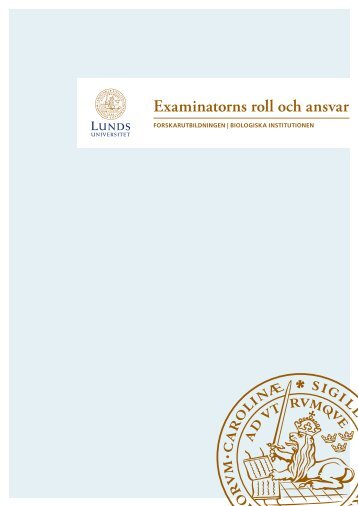 Examinatorns roll och ansvar - Biologiska institutionen