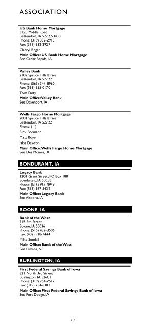 10-11 Membership Directory - Iowa Mortgage Association