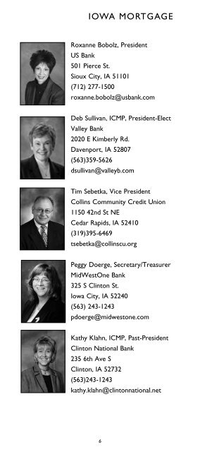 10-11 Membership Directory - Iowa Mortgage Association