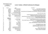 List of Invitees of World Conference for Dialogue