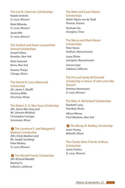 Arts & Sciences Scholarship Arts & Sciences Scholarship