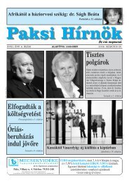 dr. SÃ¡gh BeÃ¡ta - Paksi HÃ­rnÃ¶k