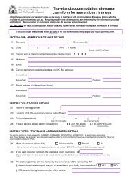 Travel and accommodation allowance claim form for apprentices ...