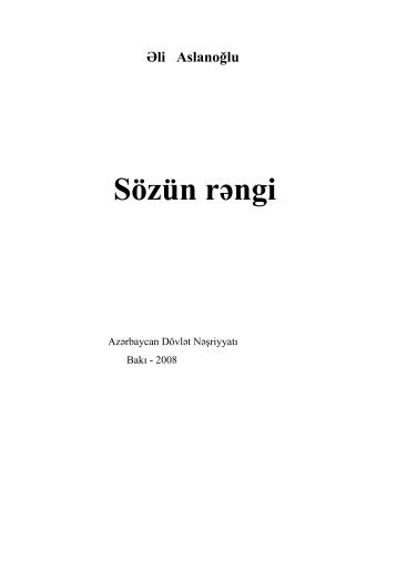 SÃ¶zÃ¼n rÉngi [MÉtn] - AzÉrbaycan Milli KitabxanasÄ±