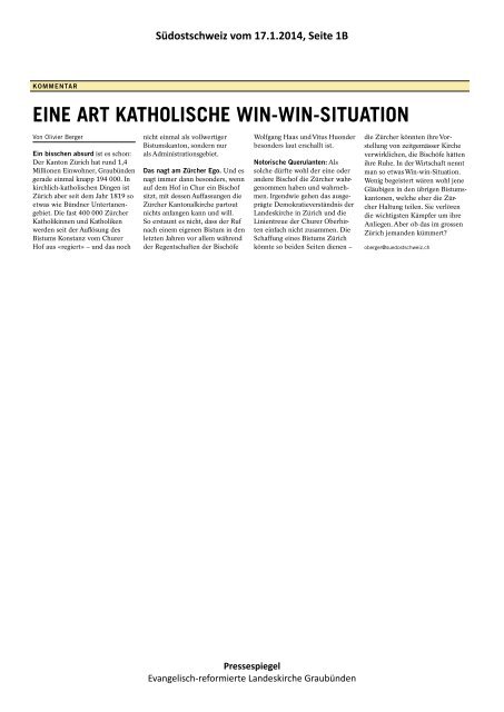 Pressespiegel 03_14 vom 11.01. bis 17.01.2014.pdf - Evangelisch ...