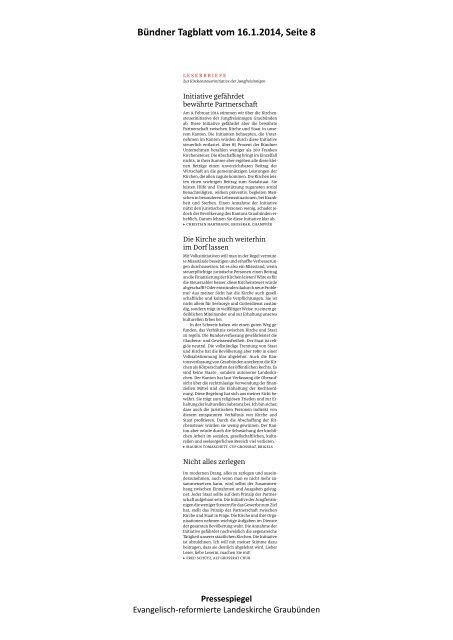 Pressespiegel 03_14 vom 11.01. bis 17.01.2014.pdf - Evangelisch ...