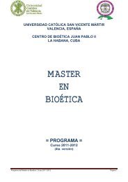 MASTER EN BIOÃTICA (pdf) - Centro de BioÃ©tica 