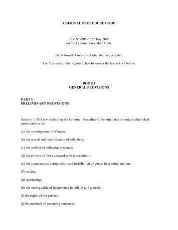 criminal procedure code The code of civil procedure, 1908 (act no 5 of 1908) an act to consolidate and amend the laws relating to the procedure of the courts of civil judicature. criminal procedure code The code of civil procedure, 1908 (act no 5 of 1908) an act to consolidate and amend the laws relating to the procedure of the courts of civil judicature.