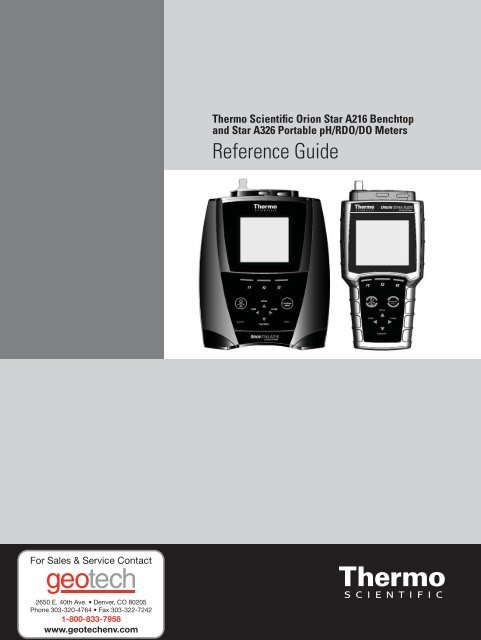 Thermo Scientific Orion Star A326 Reference Guide - Geotech ...