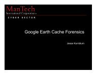 Google Earth Cache Forensics - Jesse Kornblum