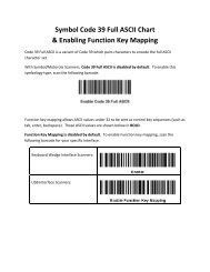 Symbol Code 39 Full ASCII Chart & Enabling Function Key Mapping