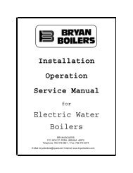 Electric Water Boiler - I/O Manual - Bryan Boilers