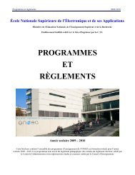 PROGRAMMES ET RÃGLEMENTS - ENSEA