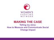 Telling My Story Webinar handout - Women's Funding Network