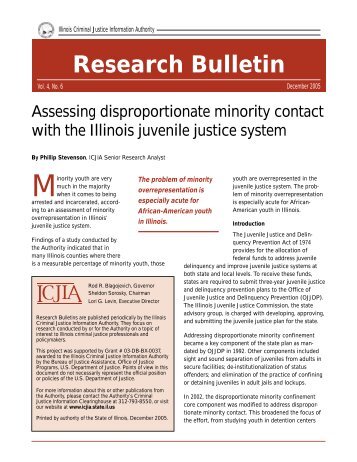 Assessing disproportionate minority contact with the Illinois juvenile ...