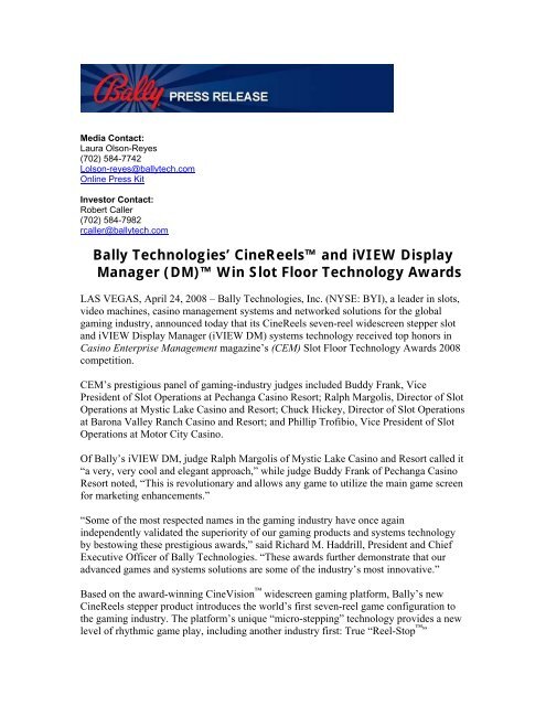 Bally Technologies - Gaming &amp; Leisure Magazine