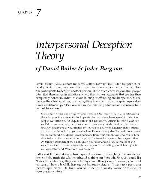 Interpersonal Deception Theory (PDF) - A First Look at ...