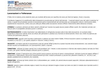 Lavorazioni e Tolleranze - Sargom Srl